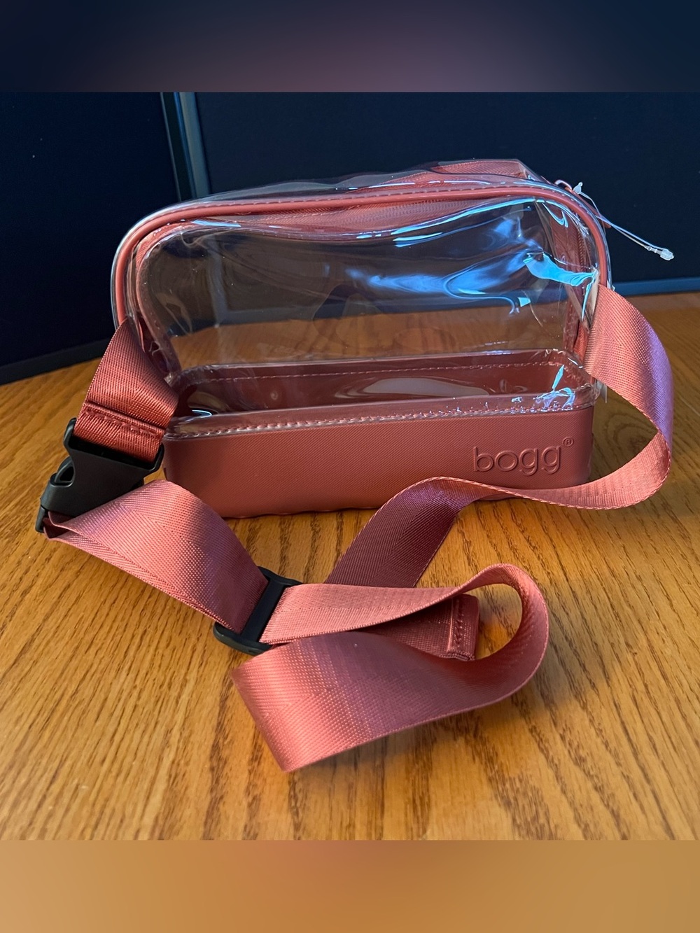 BOGG BAG Clear Belt Bag in Burgundy